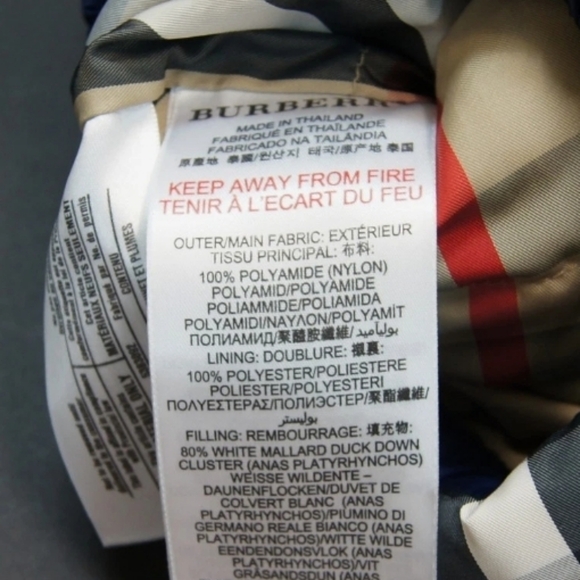 BURBERRY Baby "Lupi" Puffer Snowbib sz 6M NWT - Picture 6 of 7